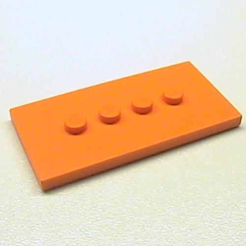 Lego Scala, Plate Special 3 x 6 with 4 Inline Top Studs / Orange