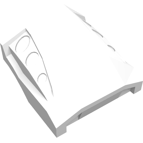 Lego Brick Curved 2 x 2 No Studs - 3 Recessed Side Ports / White