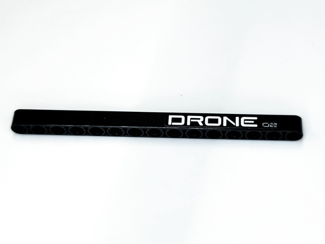 Lego Technic, Liftarm Thick 1 x 15 with 'DRONE' and '02' Pattern (Sticker) - Set 42081