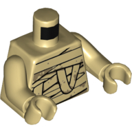 Lego Torso Wrappings with Dark Tan Spots (Dirt) Print, Tan Arms and Hands