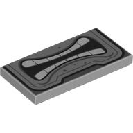 Lego Tile 2 x 4 with Thwomp Face, Bottom Half, Teeth, Angry Grin Print