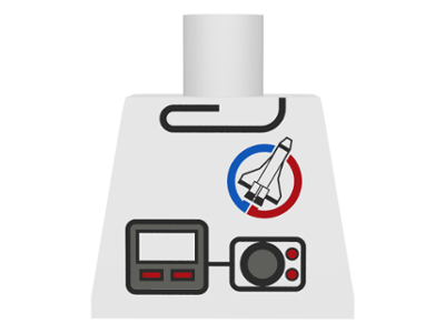 Lego Torso Launch Command Logo, Gray Equipment Pattern / White
