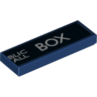 Lego Tile 1 x 3 with 'Police Public Call Box' Right Side Print / Dark Blue