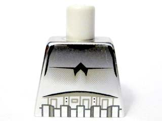 Lego Torso SW Armor Stormtrooper Black Chest Marking with Line Pattern / Chrome Silver