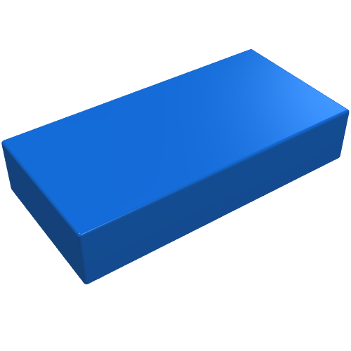 Lego Tile 1 x 2 without Groove / Blue