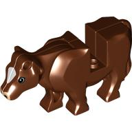 Lego Animal, Cow with Pink Muzzle and White Spot on Head Print / Reddish Brown