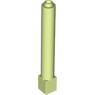 Lego Support Round 1 x 1 x 6 Solid Pillar / Yellowish Green