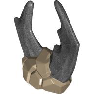Lego Headwear, Pearl Titanium Beetle Claws Pattern / Dark Tan