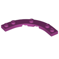 Lego Plate Round Corner 5 x 5 with 4 x 4 Round Cutout / Magenta