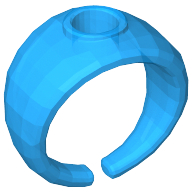 Lego Clikits Ring, Wide Band with Hole in Top / Trans-Light Royal Blue