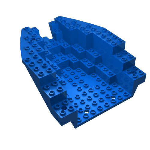 Lego Boat Hull Section, Small Stern 14 x 12 x 5 1/3, Top / Green