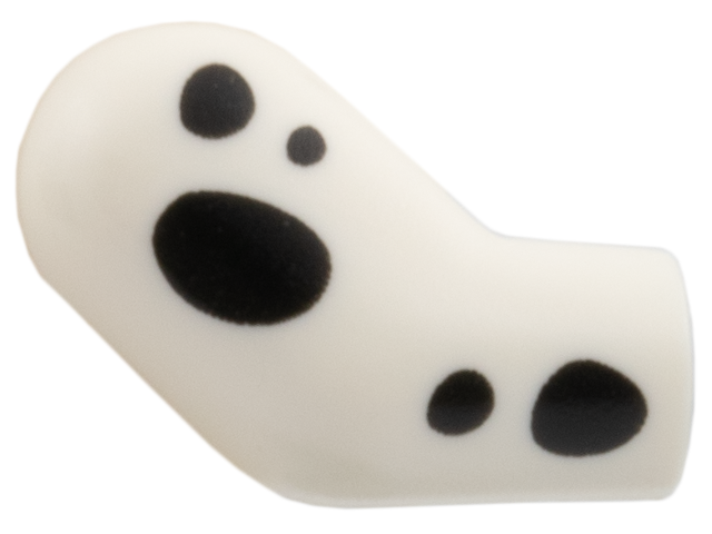 Lego Arm, Right with Black Spots Pattern / White