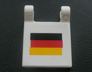 Lego Flag 2 x 2 Square with Flat Edge with German Flag Pattern (Sticker) - Set 8672