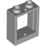 Lego Window 1 x 2 x 2 Flat Front / Light Bluish Gray