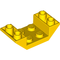 Lego Brick Sloped Inverted 45° 4 x 2 Double with 2 x 2 Recessed / Yellow