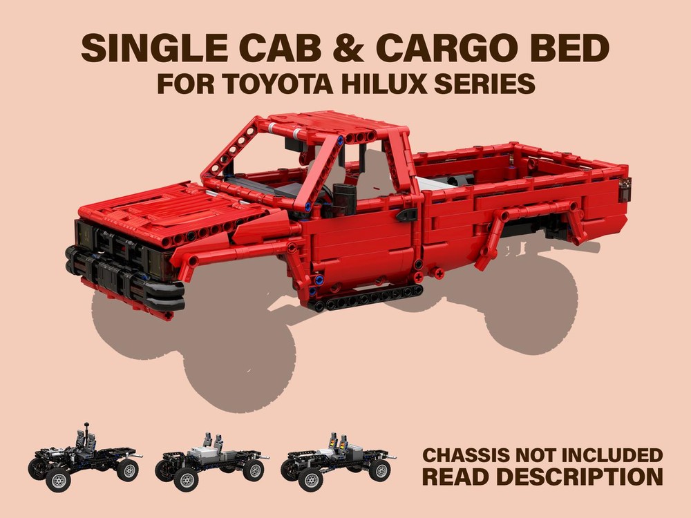 Lego SINGLE CAB and CARGO BED for Toyota HILUX (RED)
