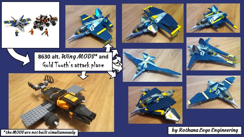 Lego 8630 alt. Wing MODS and Gold Tooth's attack plane