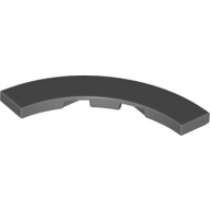 Lego Tile 4 x 4 Curved, Macaroni / Dark Bluish Gray