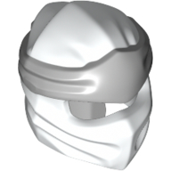 Lego Wrap with Long Back Knot, Light Bluish Gray Band Pattern / White