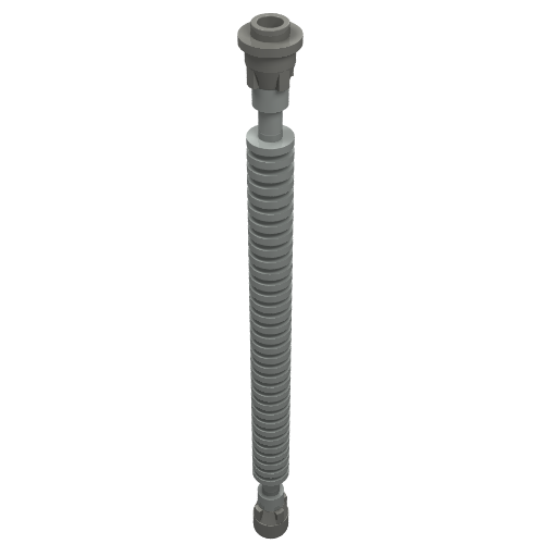 Lego Flexible Ribbed Hose 8mm Ends 12L with Tabbed Dark Gray Ends / Light Gray