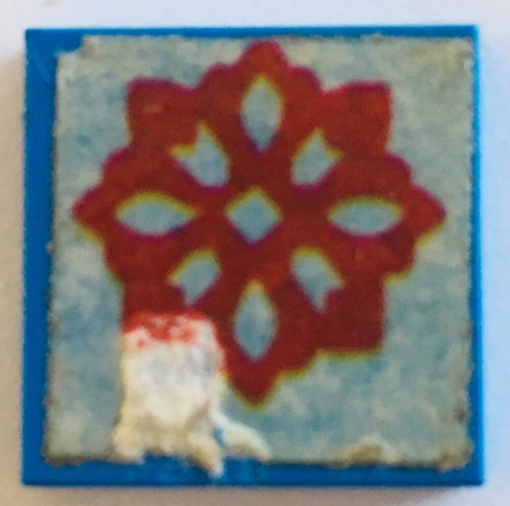 Lego Tile 2 x 2 without Groove with Red Geometric Pattern (Sticker) - Set 261-4