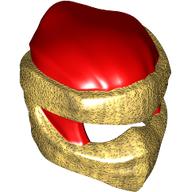 Lego Wrap with Short Back Knot Smooth, Pearl Gold Mask pattern / Red