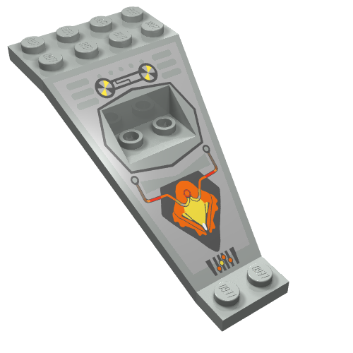 Lego Wing Plate Bi-level 8 x 4 and 2 x 3 1/3 Down with UFO Print
