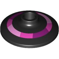 Lego Dish 2 x 2 Inverted [Radar] with Magenta/Dark Pink/Bright Pink Circle Print / Black