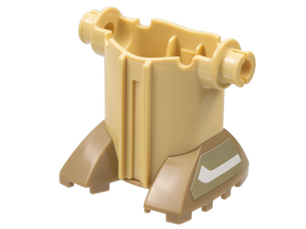 Lego Sports Promo Figure Base with Dark Tan Feet with White Check Stripe Pattern on Both Sides (Stickers) - Set 7921