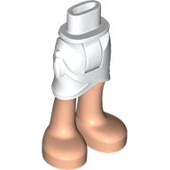 Lego Minidoll Hips and Wrap Skirt with Light Nougat Legs and Feet Print