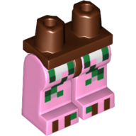 Lego Hips and Bright Pink Legs with Pixelated Green, White, Brown, Dark Green Squares