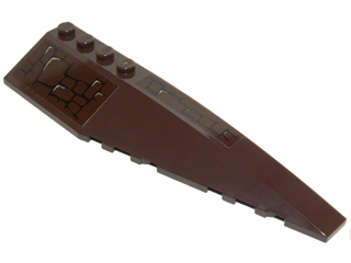 Lego Wedge 12 x 3 Right with Stones Pattern (Stickers) - Set 70010 / Dark Brown