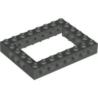 Lego Technic Brick 6 x 8 with 4 x 6 Opening / Dark Gray