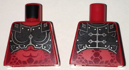 Lego Torso Nexo Knights Female Armor Chest Plate and Dark Red Spots Pattern / Red