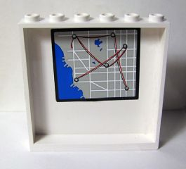 Lego Panel 1 x 6 x 5 with Map Street Pattern on Inside (Sticker) - Set 60044