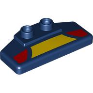 Lego Duplo Rear Spoiler 2 x 4 x 1 / 2 with Yellow and Red Panels Print