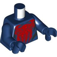 Lego Torso, Red Spider, Black Shapes Print, Dark Blue Arms and Hands