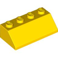 Lego Brick Sloped 45° 2 x 4 / Yellow