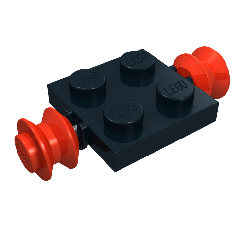 Lego Plate Special 2 x 2 with Wheels Red
