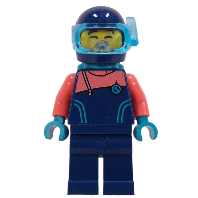 Lego Arctic Explorer, Dark Blue Wetsuit, Helmet, Dark Turquoise Airtanks