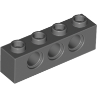 Lego Technic Brick 1 x 4 [3 Pin Holes] / Dark Bluish Gray