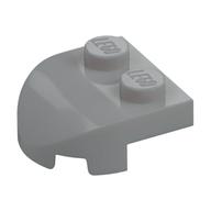 Lego Brick Wedged, Rounded 2 x 2 with Curved Front, 2 Studs / Light Bluish Gray
