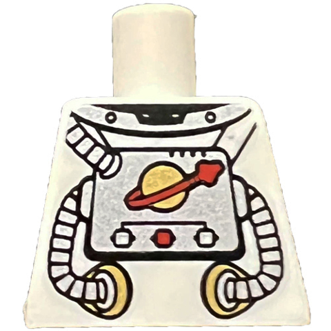 Lego Torso Space with Classic Space Logo and Tubes Pattern / White