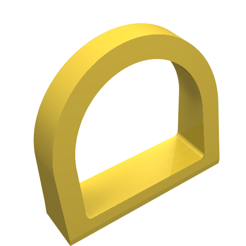 Lego Fabuland, Window Arched 1.25 x 4 x 3 with Rounded Top / Yellow