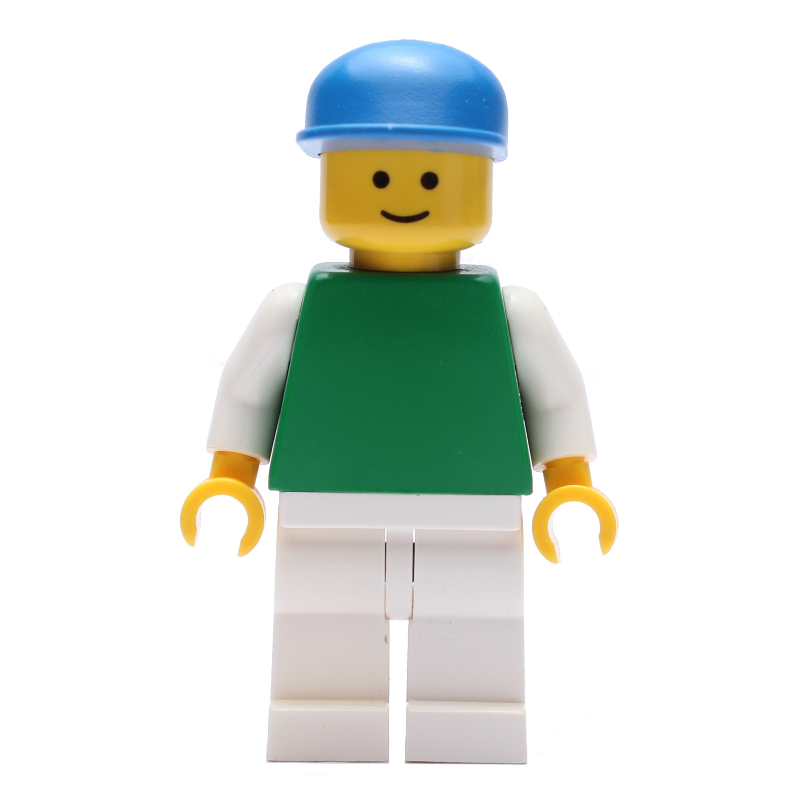 Lego Green Torso, White Legs, BLue Cap
