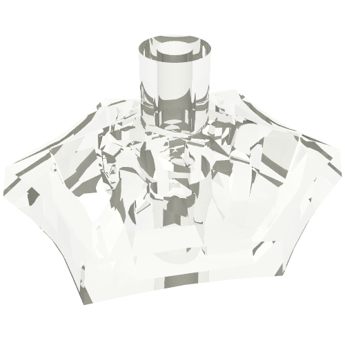 Lego Web Effect Small Short Bar on Front and Back / Trans-Clear