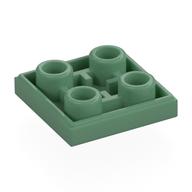 Lego Tile Special 2 x 2 Inverted with print / Sand Green