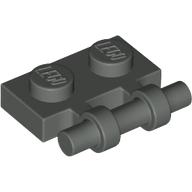 Lego Plate Special 1 x 2 Side Handle [Free Ends] / Dark Gray