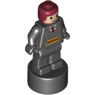 Lego Minifig Trophy Statuette, Gryffindor Student, Dark Red Hair Print