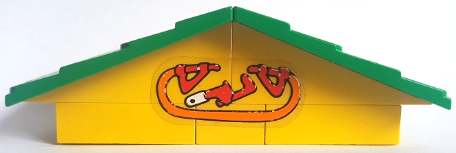 Lego Stickered Assembly 12 x 4 x 3 1/3 with Pipe Wrench and  Gas / Fuel Pump with Hose Pattern (Sticker) - Set 3670
